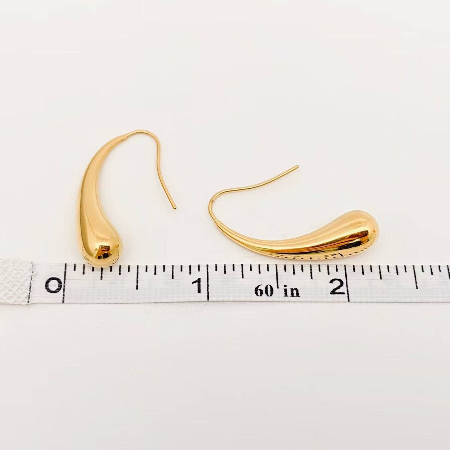 18K Gold Plated Stainless Steel Water Droplet Earrings