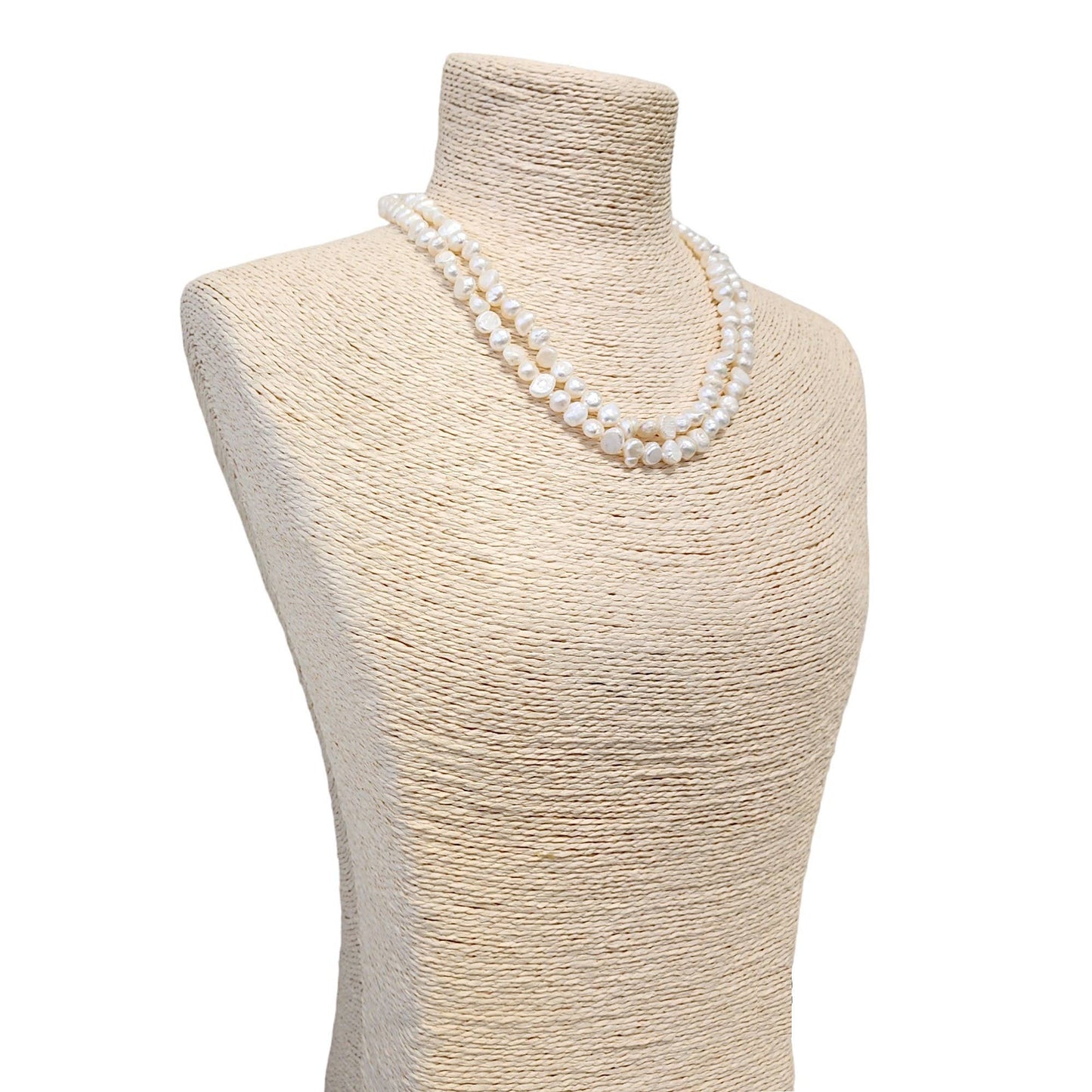 Ivory White Single Strand Freshwater Keshi Pearl Necklace