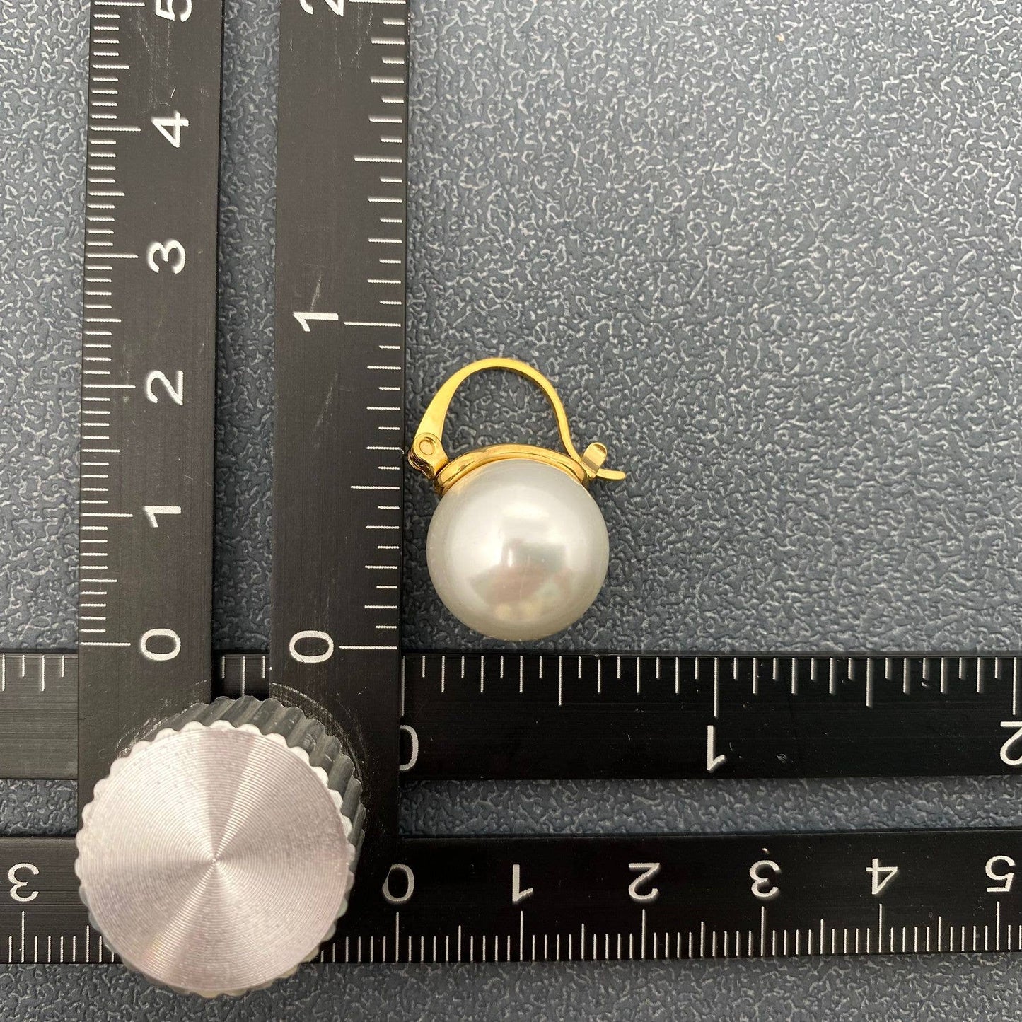 Pearl Charm18K Gold Plated Stainless Steel Hoop