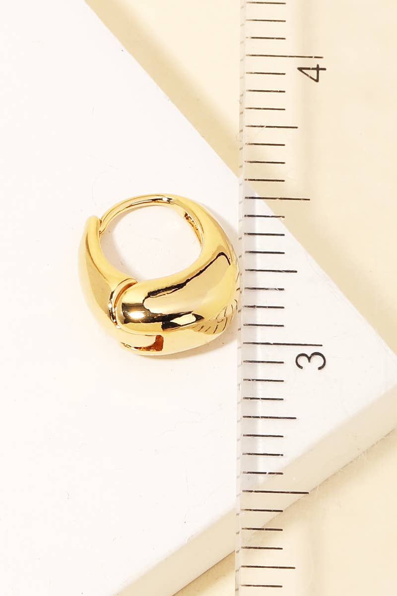 Rounded Rectangular Hoop Drop Earrings