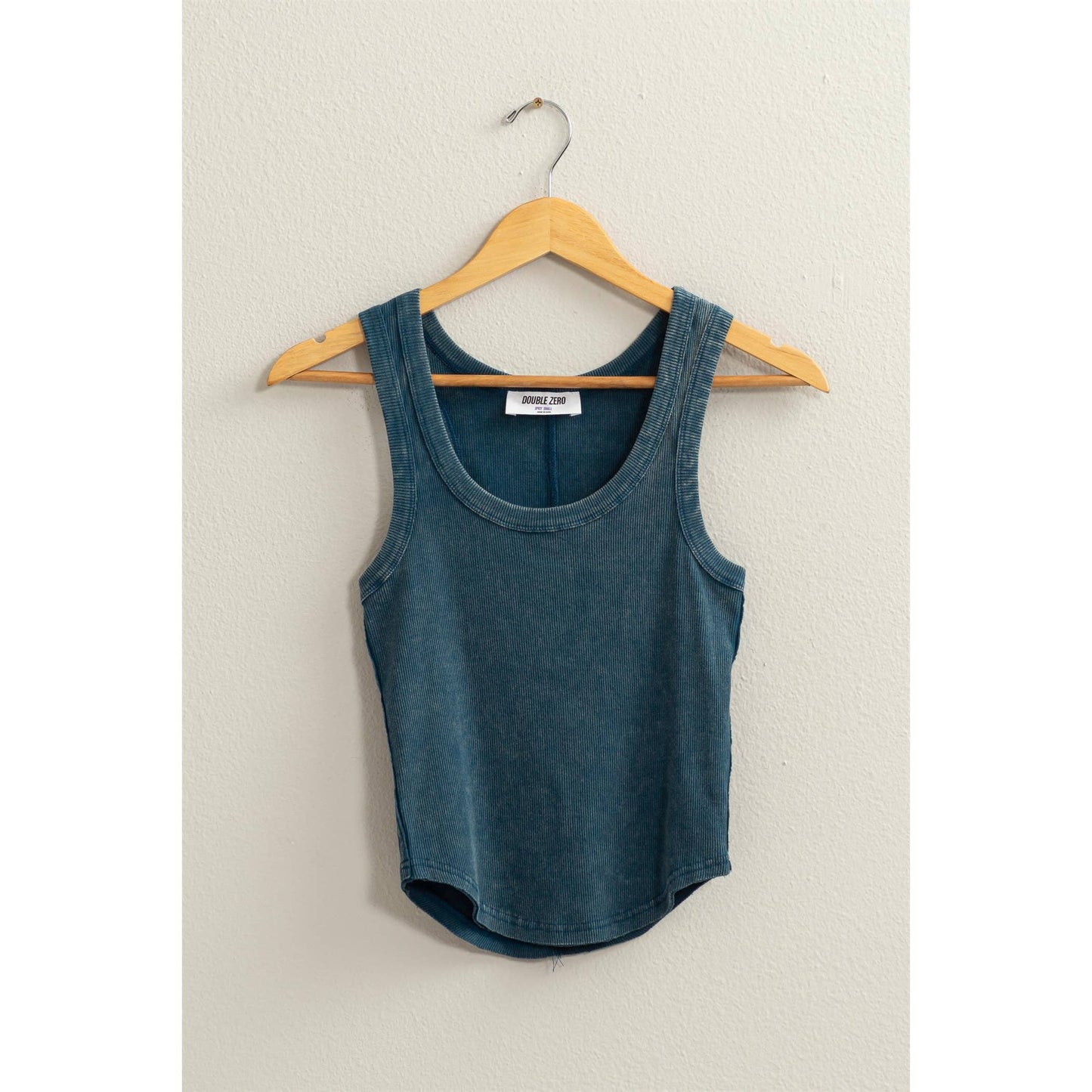 Washed Tank Top: Teal Blue