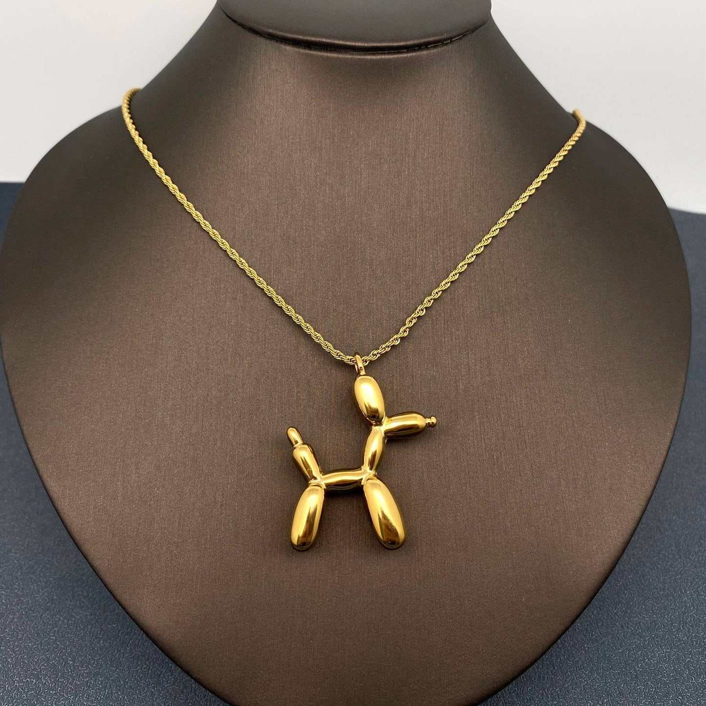 Balloon Dog 18K Gold-plated Stainless Steel Necklace: Small