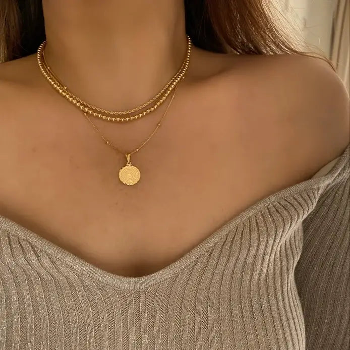 18k Gold Filled beaded layering necklace