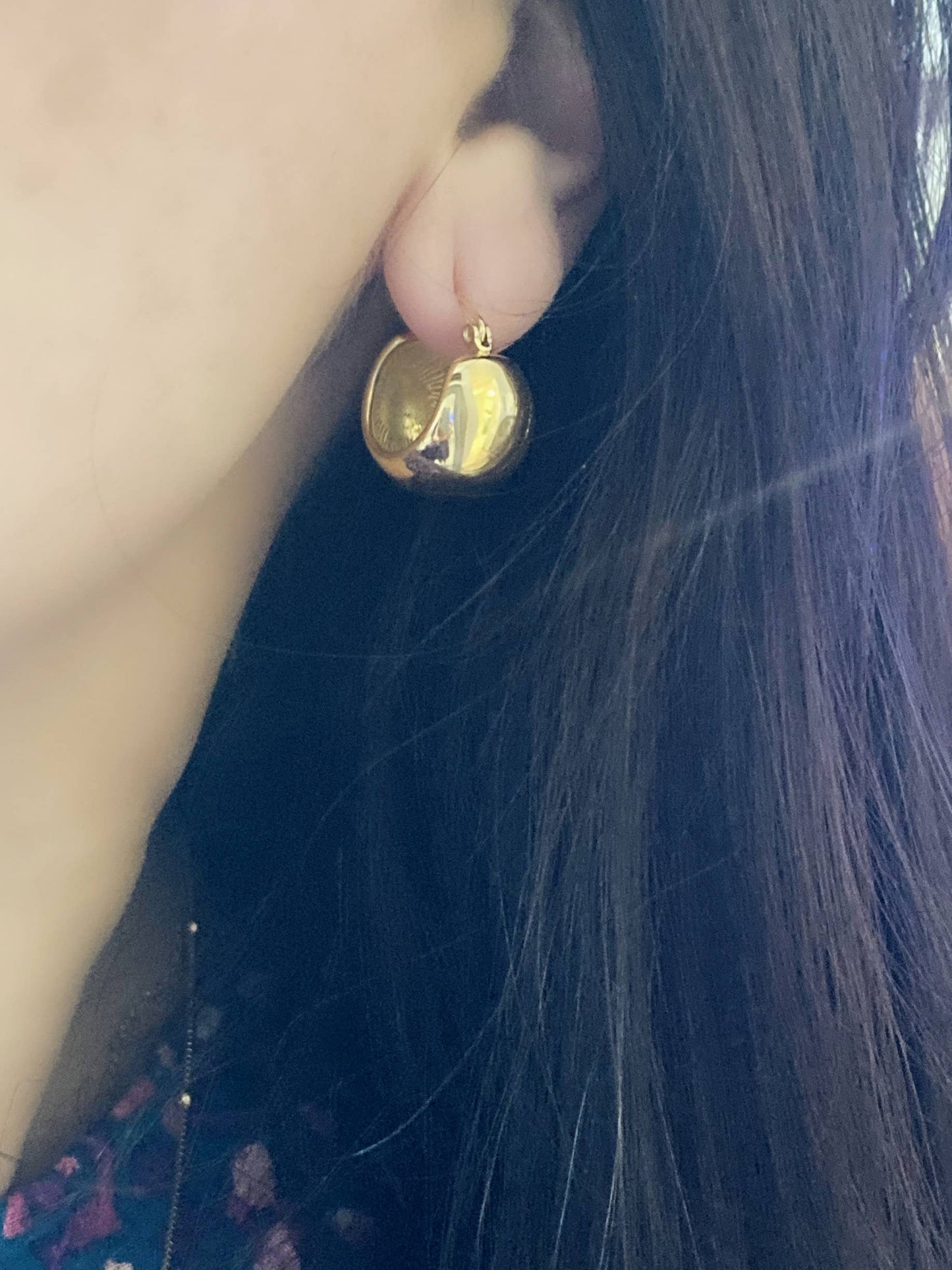 Hoop earrings 18k gold plated thick