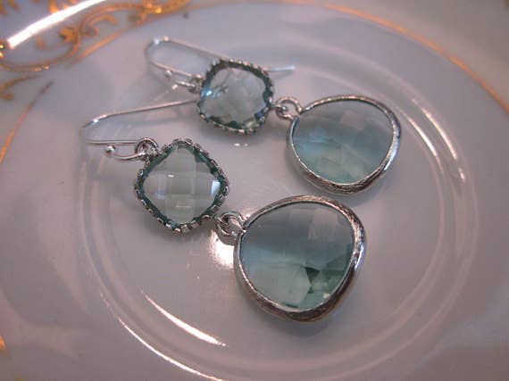 Prasiolite Silver Light Green Earrings