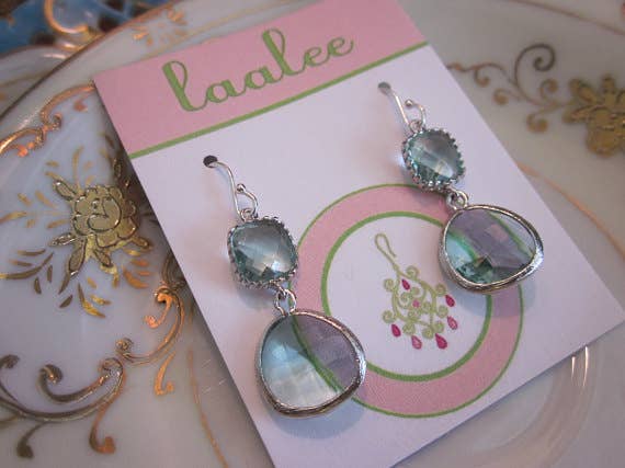 Prasiolite Silver Light Green Earrings