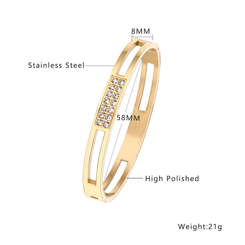 Multi Style 18K Gold Plated Stainless Steel Cuff Bangles