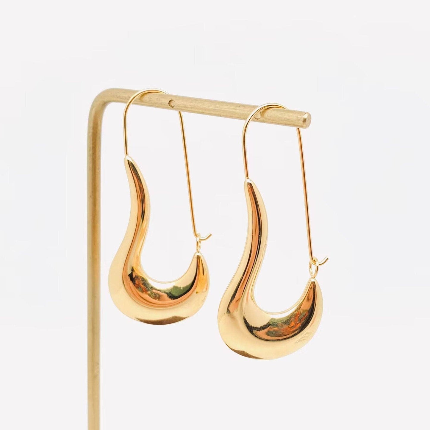 18K Gold Silver Plated Hoop Earrings