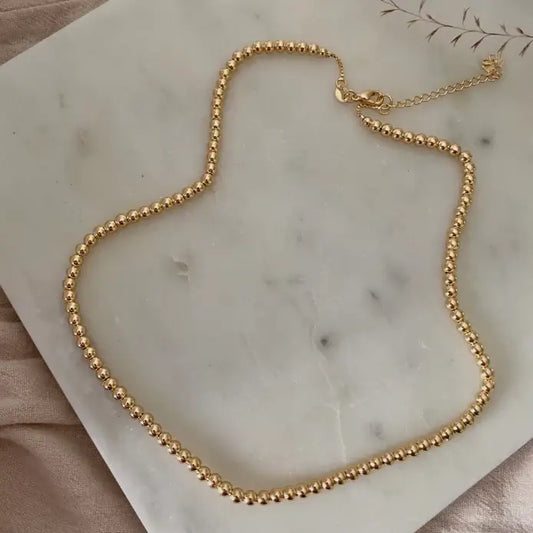 18k Gold Filled beaded layering necklace