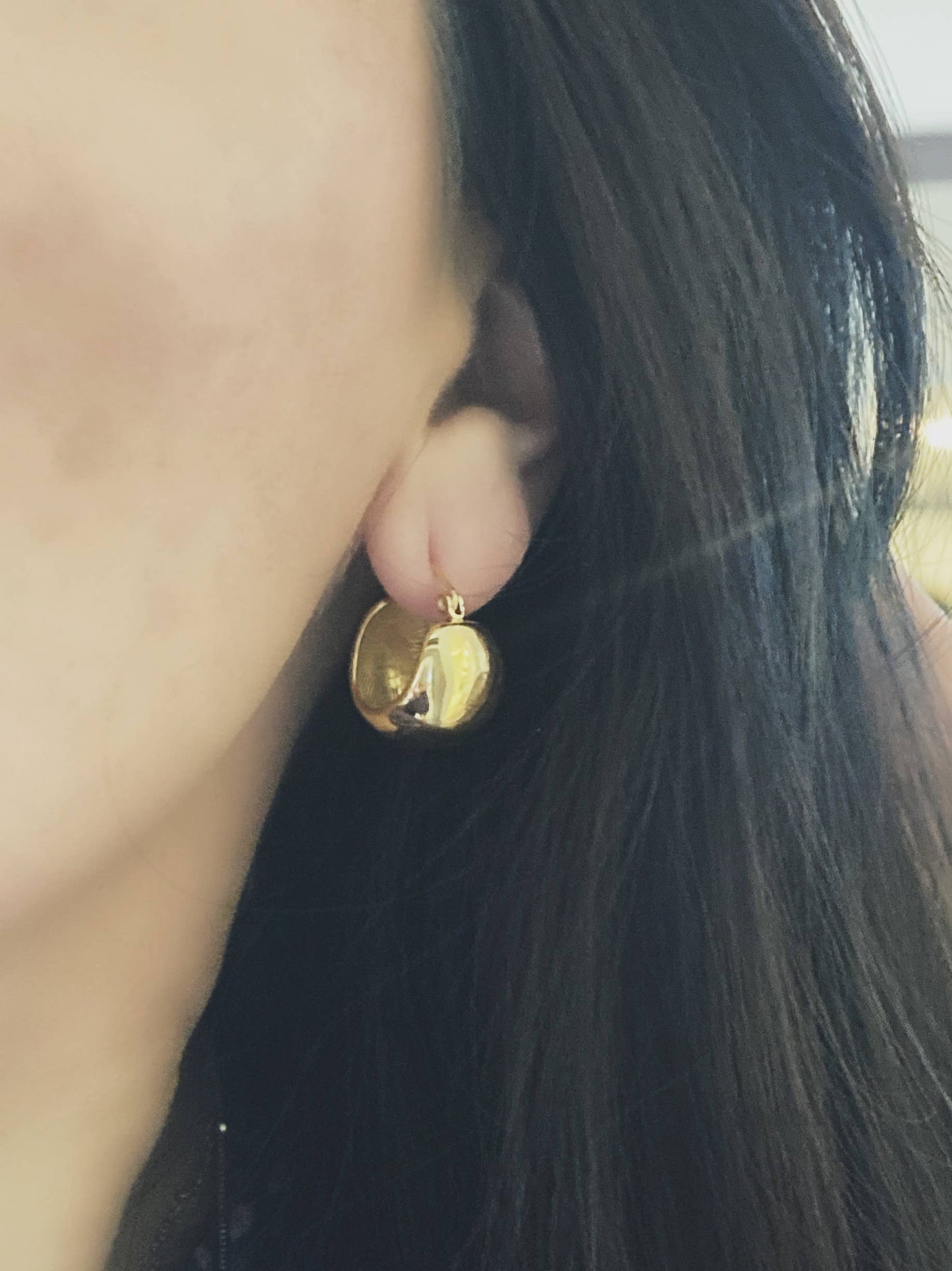 Hoop earrings 18k gold plated thick