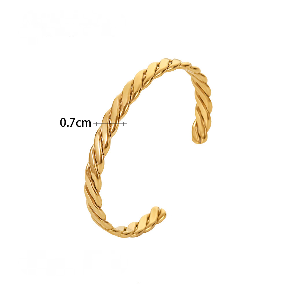Multi Style 18K Gold Plated Stainless Steel Cuff Bangles