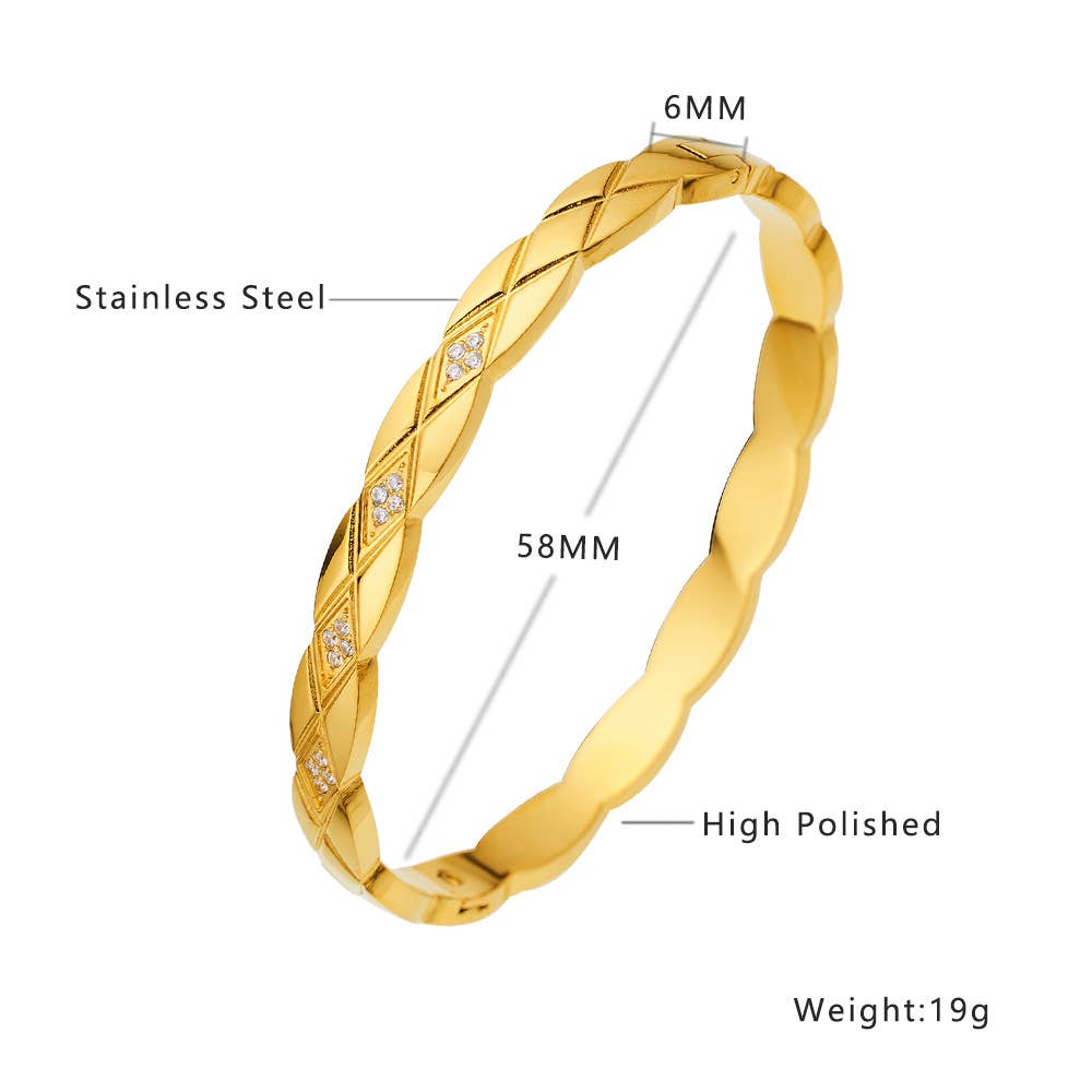 Multi Style 18K Gold Plated Stainless Steel Cuff Bangles