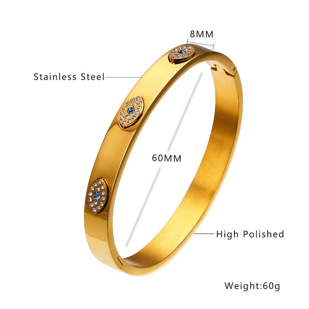 Multi Style 18K Gold Plated Stainless Steel Cuff Bangles