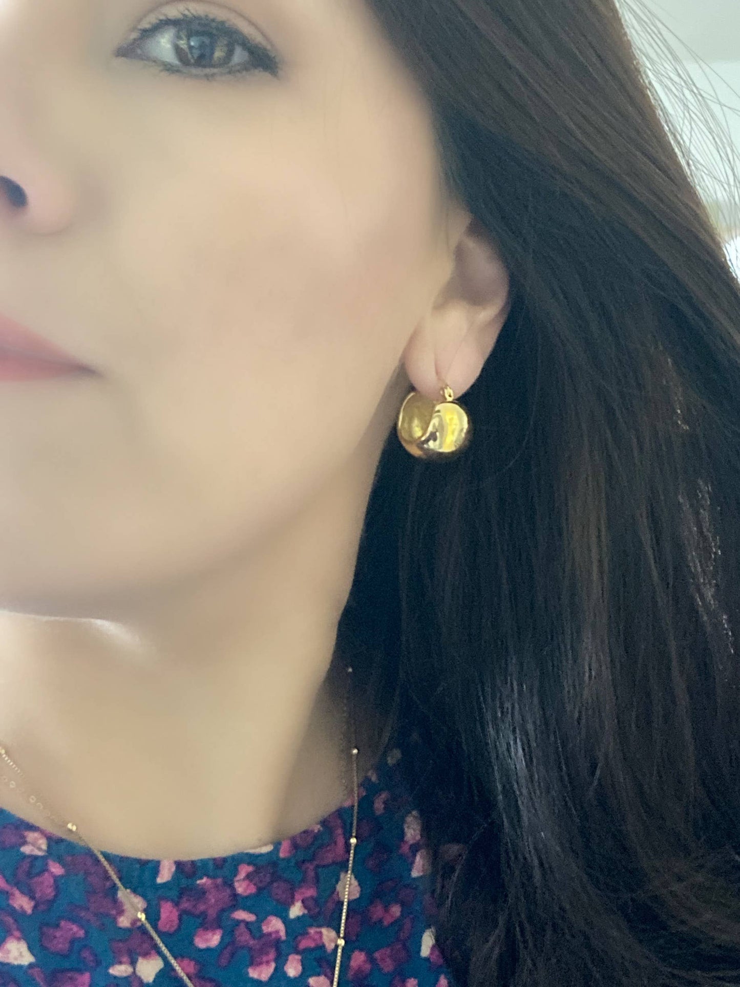 Hoop earrings 18k gold plated thick