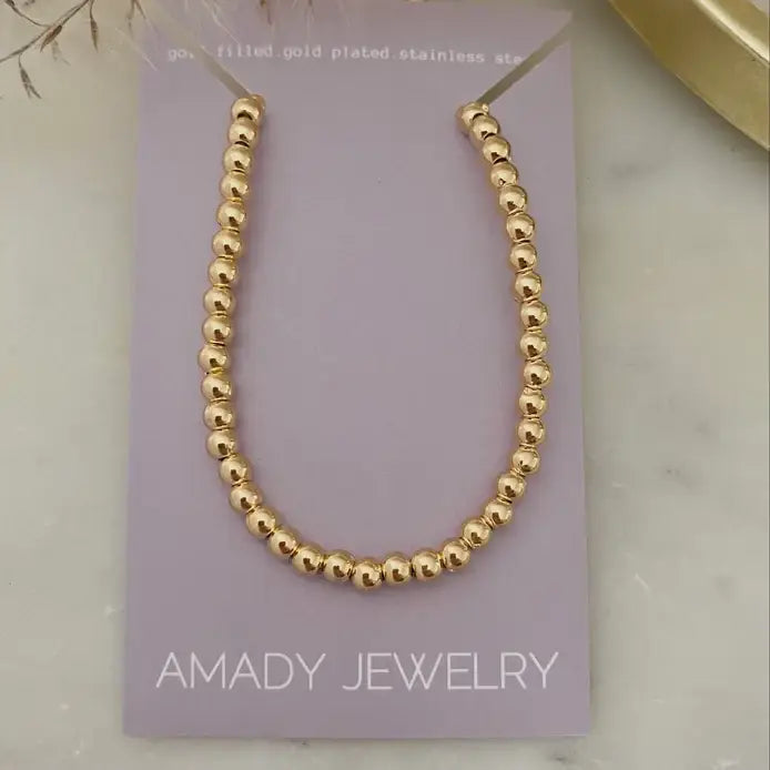 18k Gold Filled beaded layering necklace