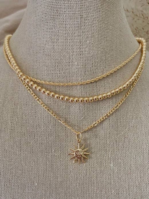 18k Gold Filled beaded layering necklace