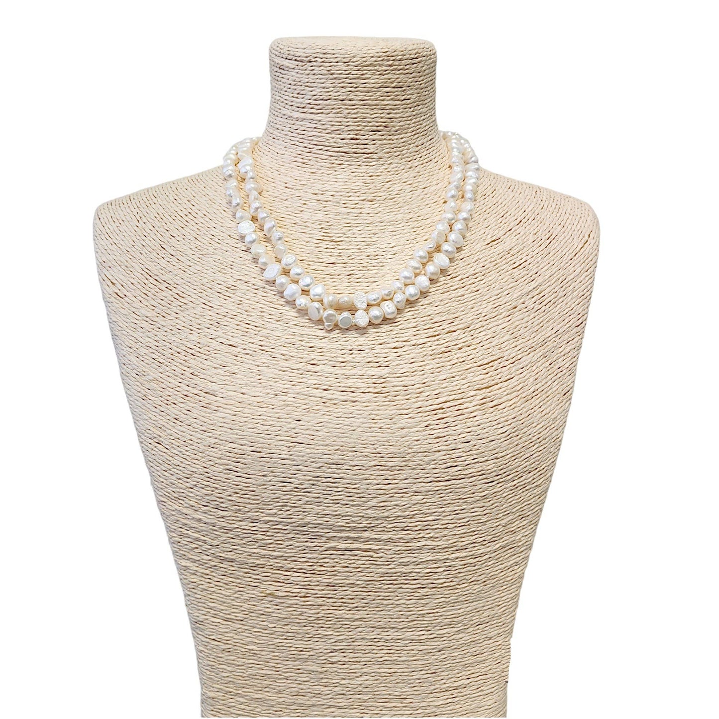 Ivory White Single Strand Freshwater Keshi Pearl Necklace