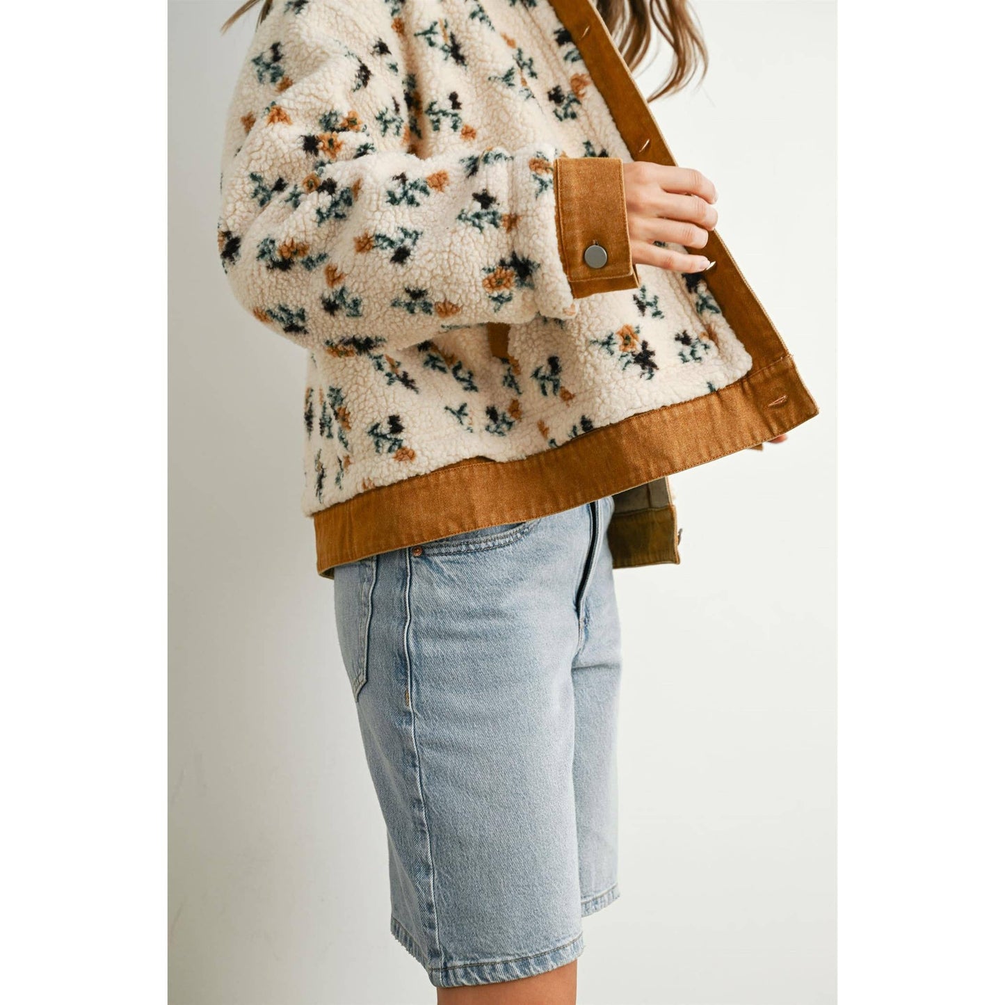 Floral  Collared Button Down Jacket