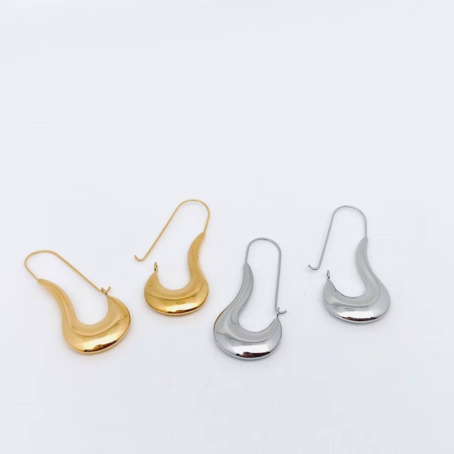 18K Gold Silver Plated Hoop Earrings