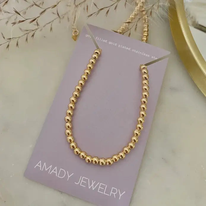 18k Gold Filled beaded layering necklace