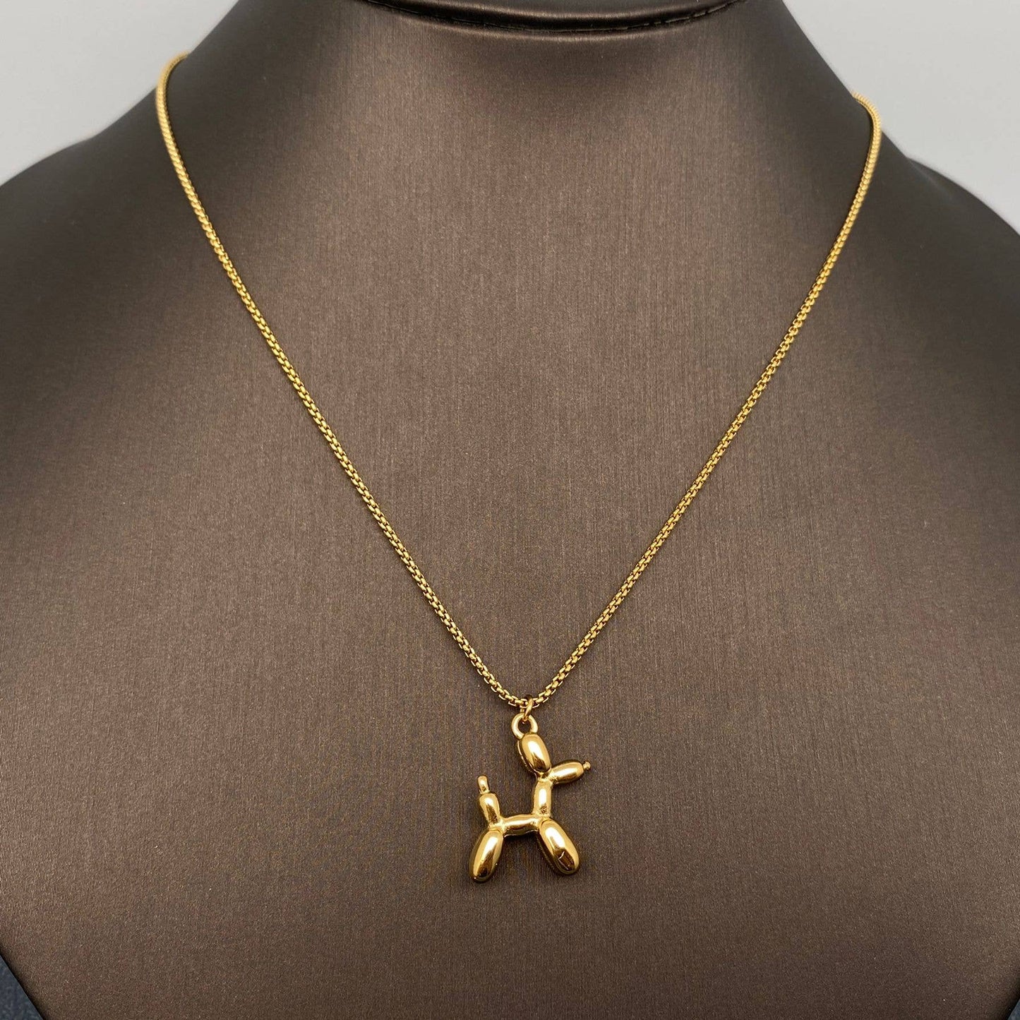 Balloon Dog 18K Gold-plated Stainless Steel Necklace: Small