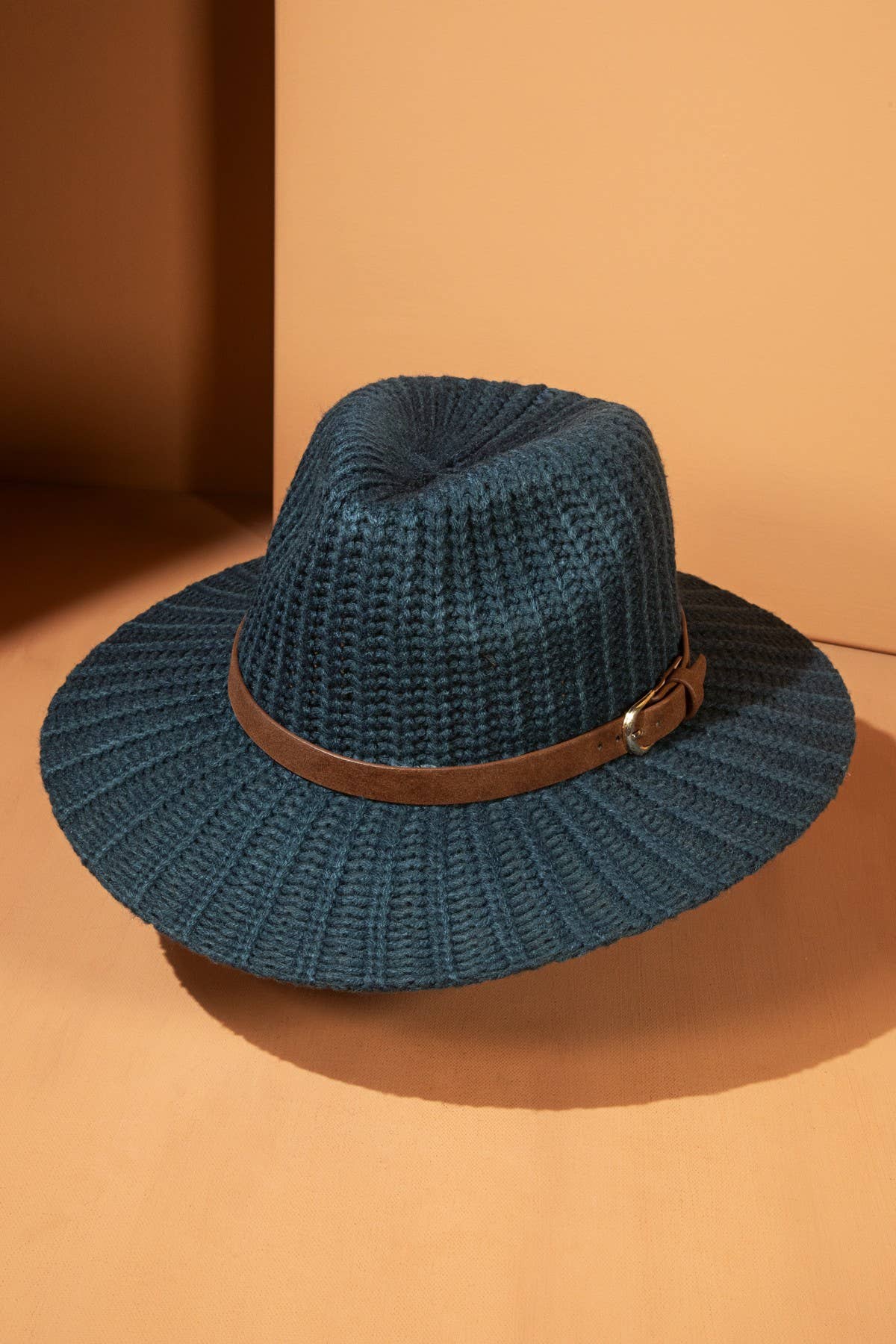 Thick Knit Panama Hat with Belt Band: IVORY