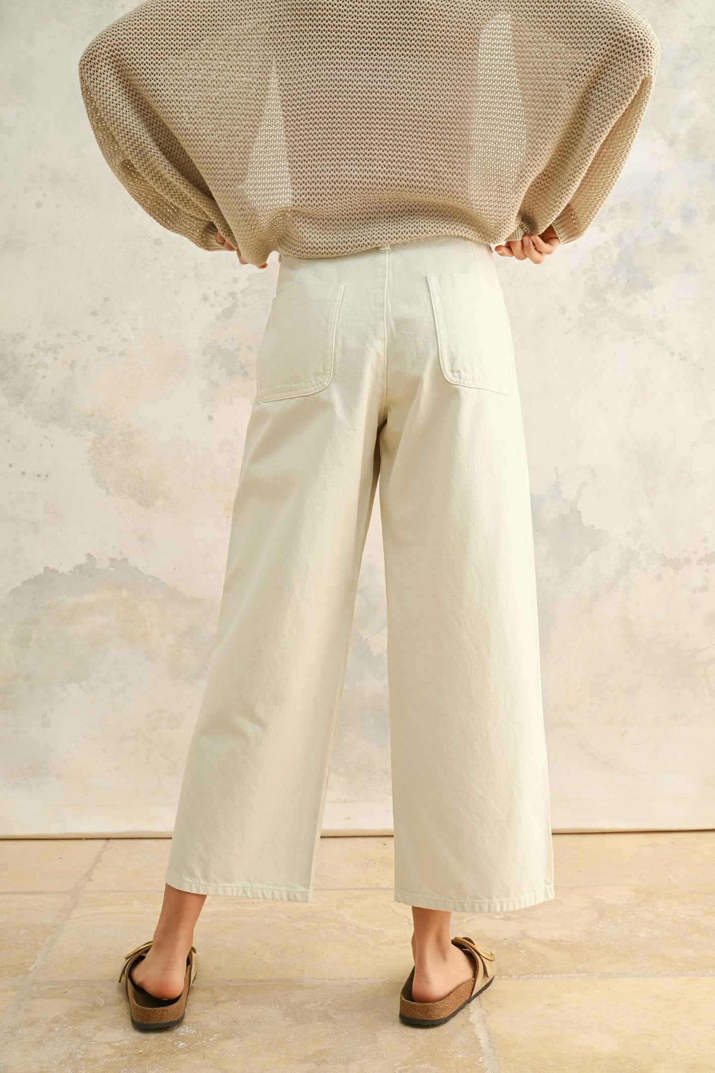 Button Front Detail Pants