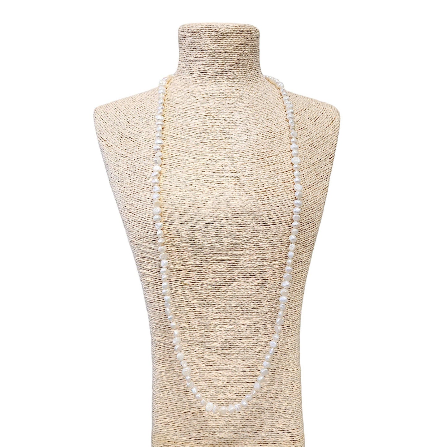 Ivory White Single Strand Freshwater Keshi Pearl Necklace