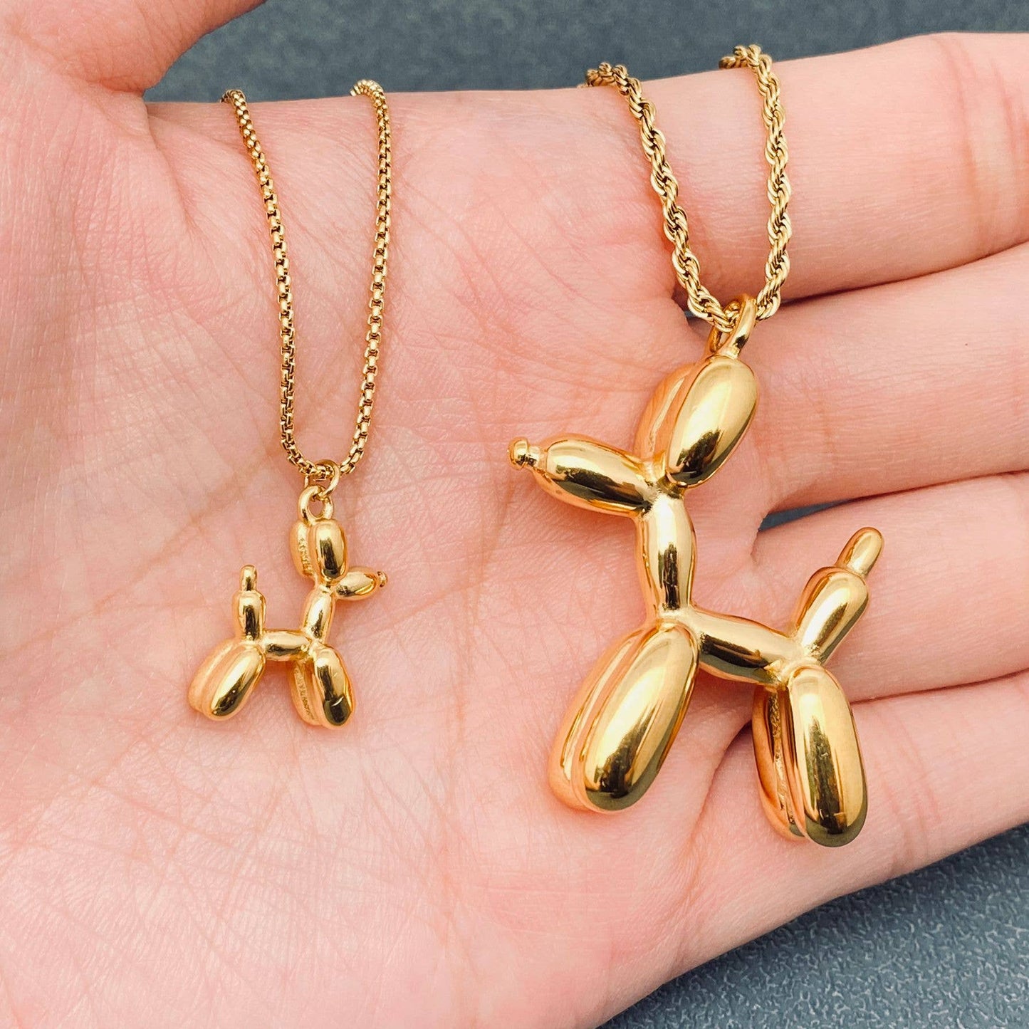 Balloon Dog 18K Gold-plated Stainless Steel Necklace: Small