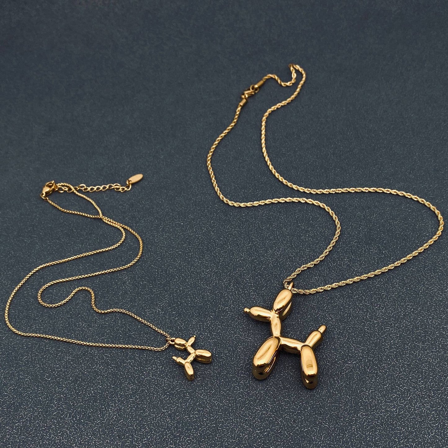 Balloon Dog 18K Gold-plated Stainless Steel Necklace: Small