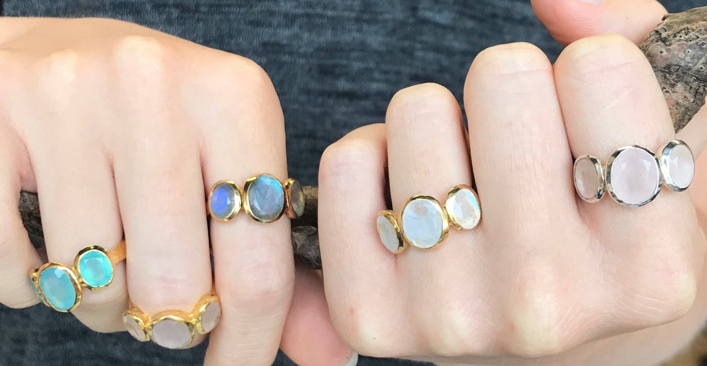 Sere Ring: 7 / Tanzanite and blue chalcedony